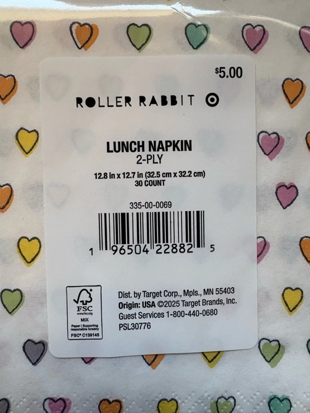 Roller Rabbit x Target 10-count Paper Plates & 60-count Disco Hearts Wave Napkin
